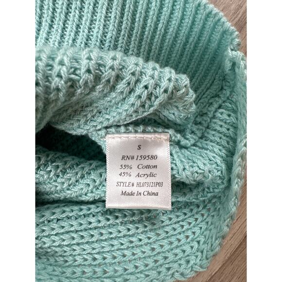 Pink Lily Aqua Twist-Front Crop Knit Top‎ Size Small - Picture 4 of 6